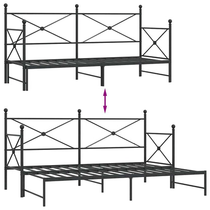 vidaXL Lit de jour gigogne sans matelas Noir 90x190 cm Acier