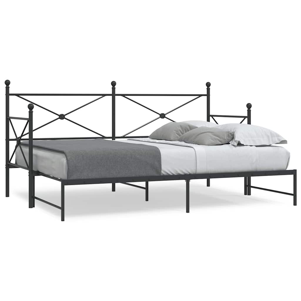 vidaXL Lit de jour gigogne sans matelas Noir 90x190 cm Acier