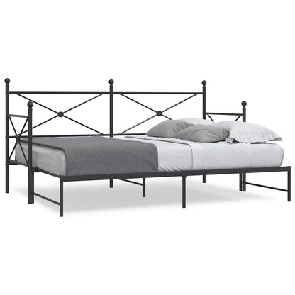 vidaXL Lit de jour gigogne sans matelas Noir 90x190 cm Acier