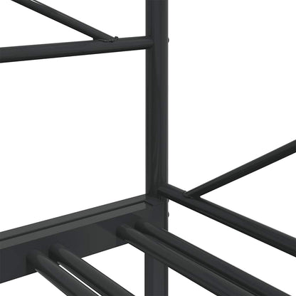 vidaXL Tagesbett Ausziehbar ohne Matratze Schwarz 90x200 cm Stahl