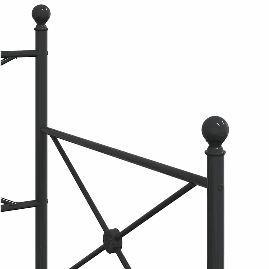 vidaXL Tagesbett Ausziehbar ohne Matratze Schwarz 90x200 cm Stahl