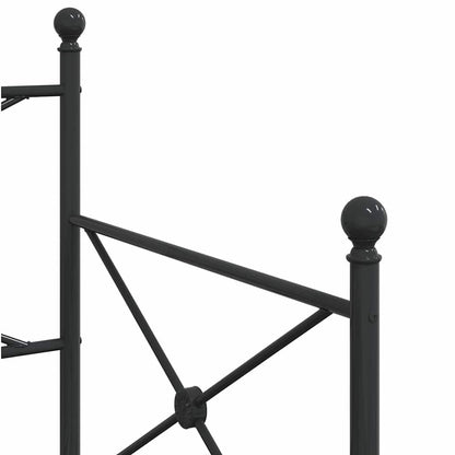vidaXL Tagesbett Ausziehbar ohne Matratze Schwarz 90x200 cm Stahl