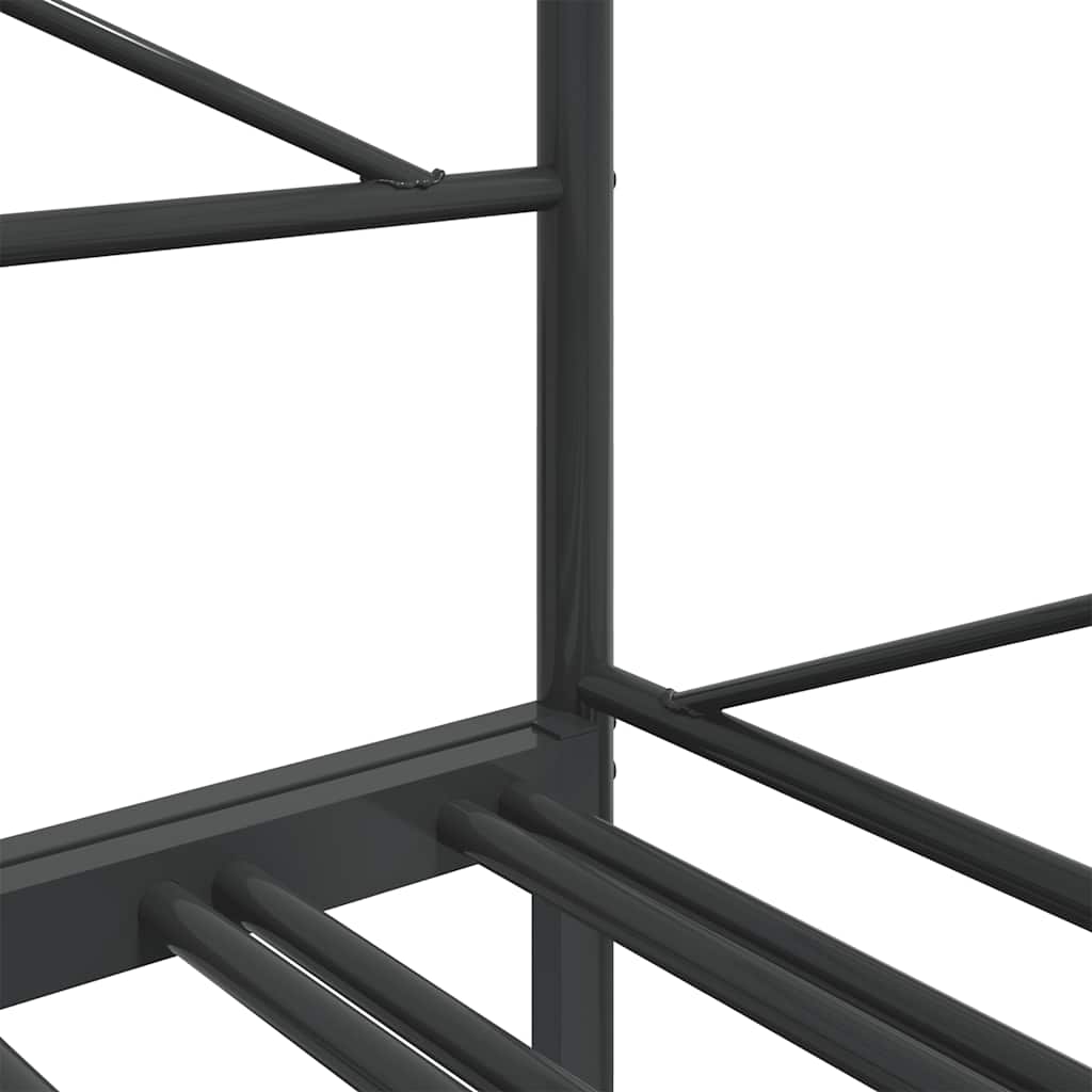 vidaXL Tagesbett Ausziehbar ohne Matratze Schwarz 100x200 cm Stahl