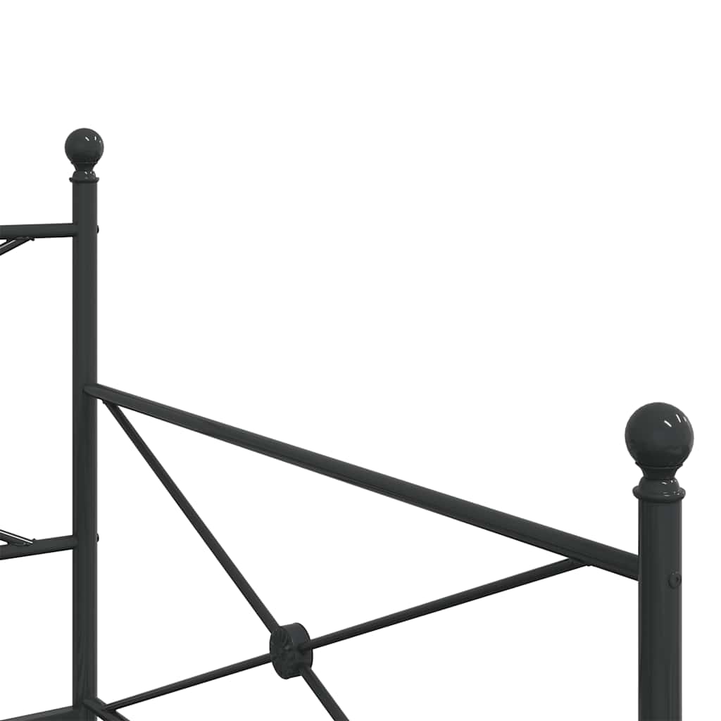 vidaXL Tagesbett Ausziehbar ohne Matratze Schwarz 100x200 cm Stahl