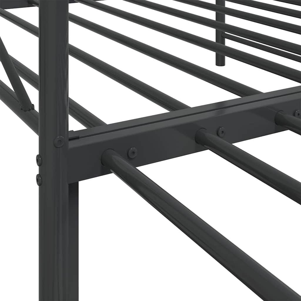 vidaXL Tagesbett Ausziehbar ohne Matratze Schwarz 100x200 cm Stahl