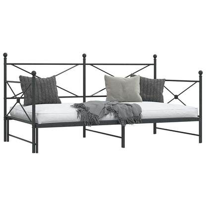 vidaXL Tagesbett Ausziehbar ohne Matratze Schwarz 107x203 cm Stahl