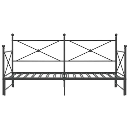 vidaXL Tagesbett Ausziehbar ohne Matratze Schwarz 107x203 cm Stahl