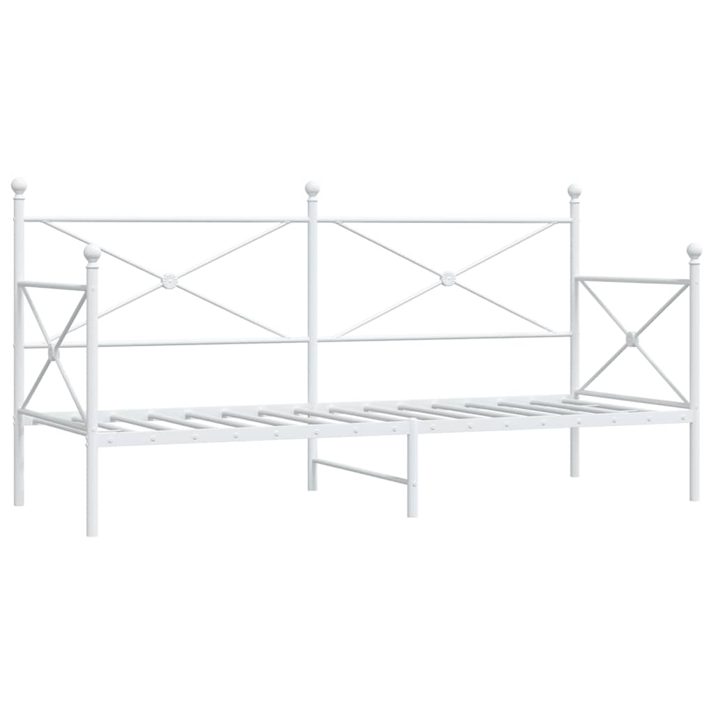 vidaXL Tagesbett ohne Matratze Weiß 90x190 cm Stahl