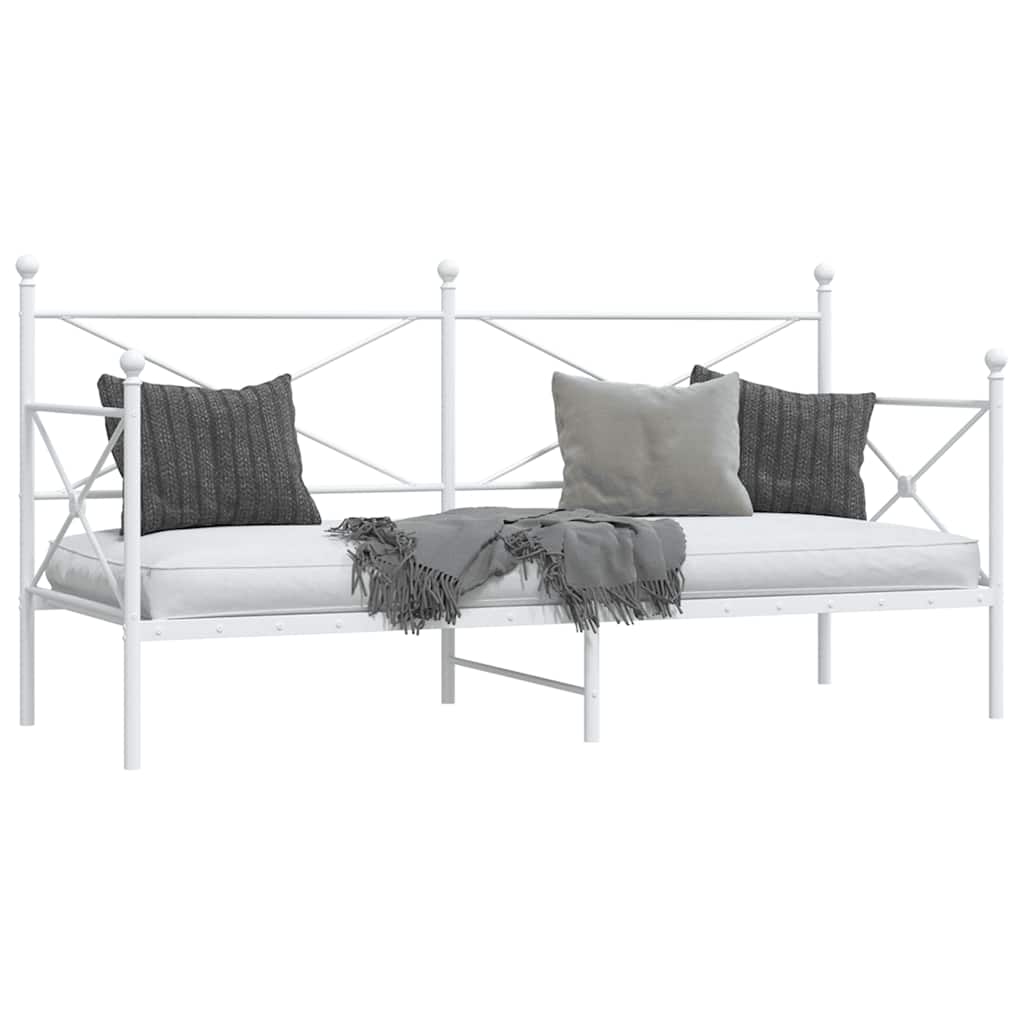 vidaXL Tagesbett ohne Matratze Weiß 90x190 cm Stahl