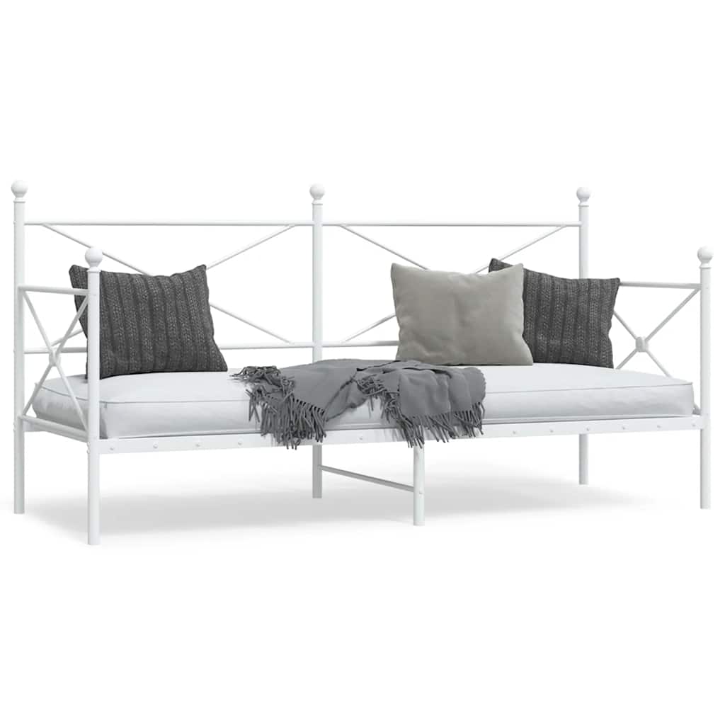 vidaXL Tagesbett ohne Matratze Weiß 90x190 cm Stahl