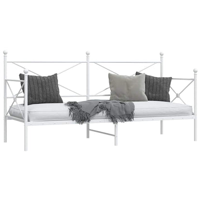 vidaXL Tagesbett ohne Matratze Weiß 90x200 cm Stahl
