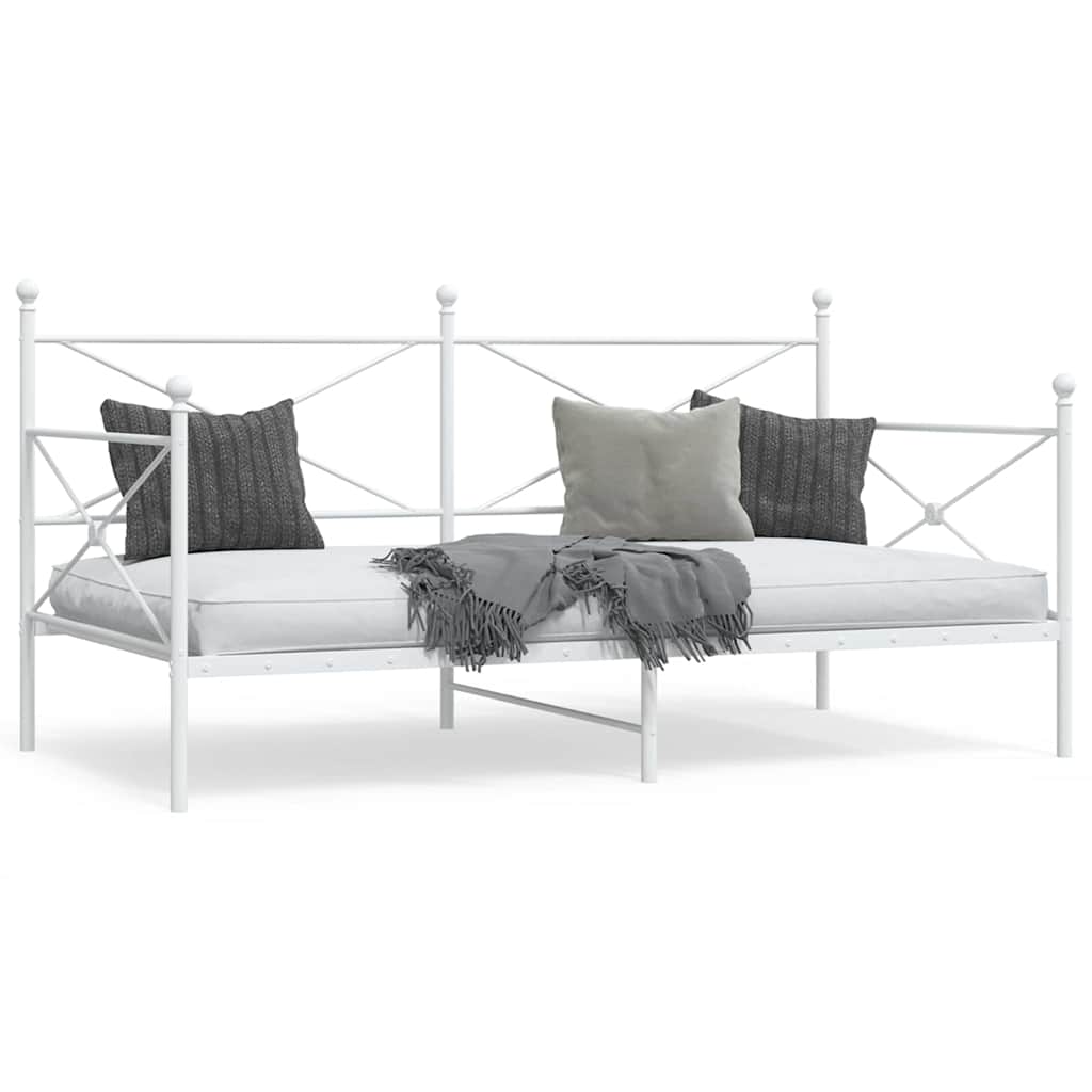 vidaXL Tagesbett ohne Matratze Weiß 100x190 cm Stahl