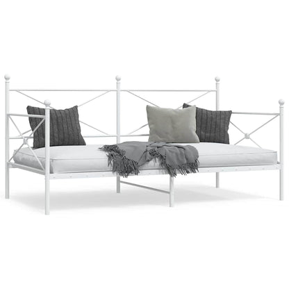 vidaXL Tagesbett ohne Matratze Weiß 100x190 cm Stahl
