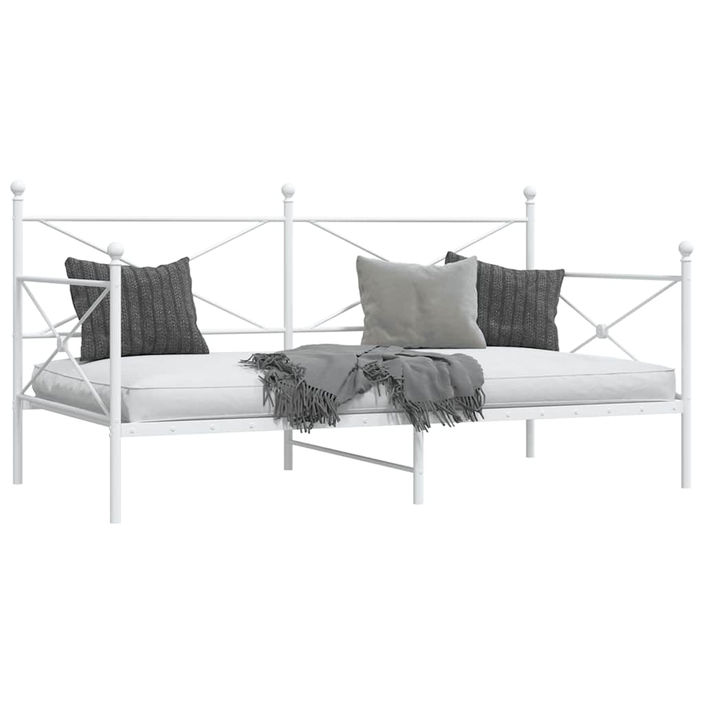 vidaXL Tagesbett ohne Matratze Weiß 100x200 cm Stahl