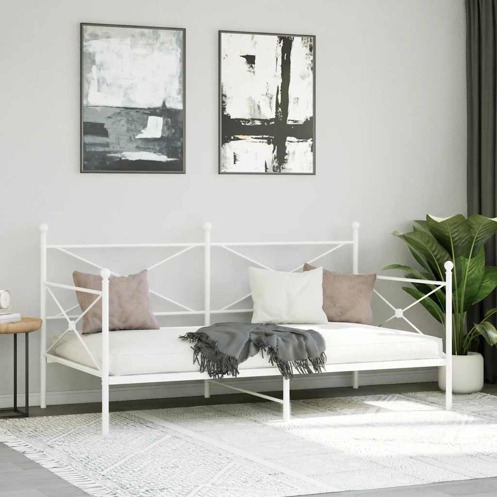 vidaXL Tagesbett ohne Matratze Weiß 107x203 cm Stahl