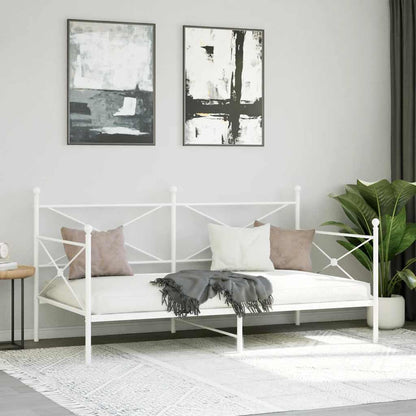 vidaXL Tagesbett ohne Matratze Weiß 107x203 cm Stahl