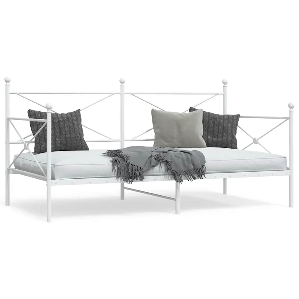 vidaXL Tagesbett ohne Matratze Weiß 107x203 cm Stahl