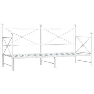 vidaXL Tagesbett Ausziehbar ohne Matratze Weiß 75x190 cm Stahl