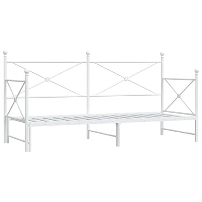 vidaXL Tagesbett Ausziehbar ohne Matratze Weiß 75x190 cm Stahl