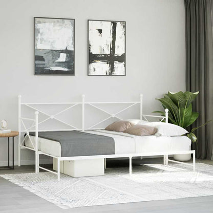 vidaXL Tagesbett Ausziehbar ohne Matratze Weiß 75x190 cm Stahl