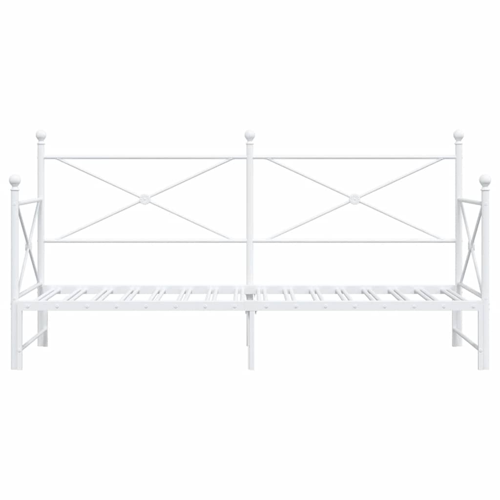 vidaXL Tagesbett Ausziehbar ohne Matratze Weiß 75x190 cm Stahl