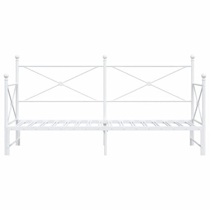 vidaXL Tagesbett Ausziehbar ohne Matratze Weiß 75x190 cm Stahl