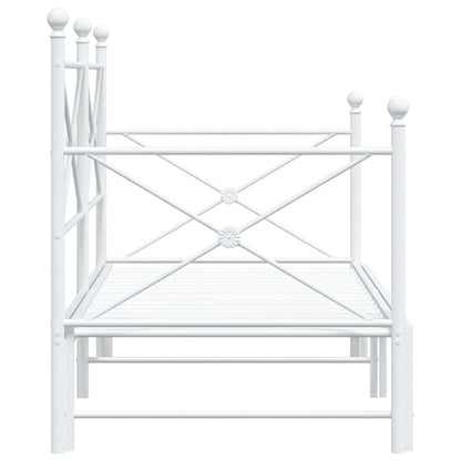 vidaXL Tagesbett Ausziehbar ohne Matratze Weiß 75x190 cm Stahl