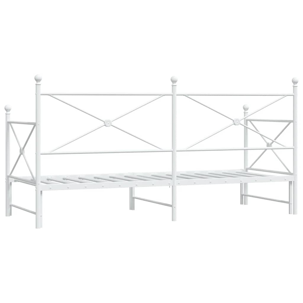 vidaXL Tagesbett Ausziehbar ohne Matratze Weiß 75x190 cm Stahl