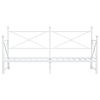 vidaXL Tagesbett Ausziehbar ohne Matratze Weiß 80x200 cm Stahl