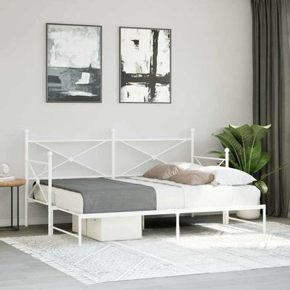 vidaXL Tagesbett Ausziehbar ohne Matratze Weiß 90x190 cm Stahl