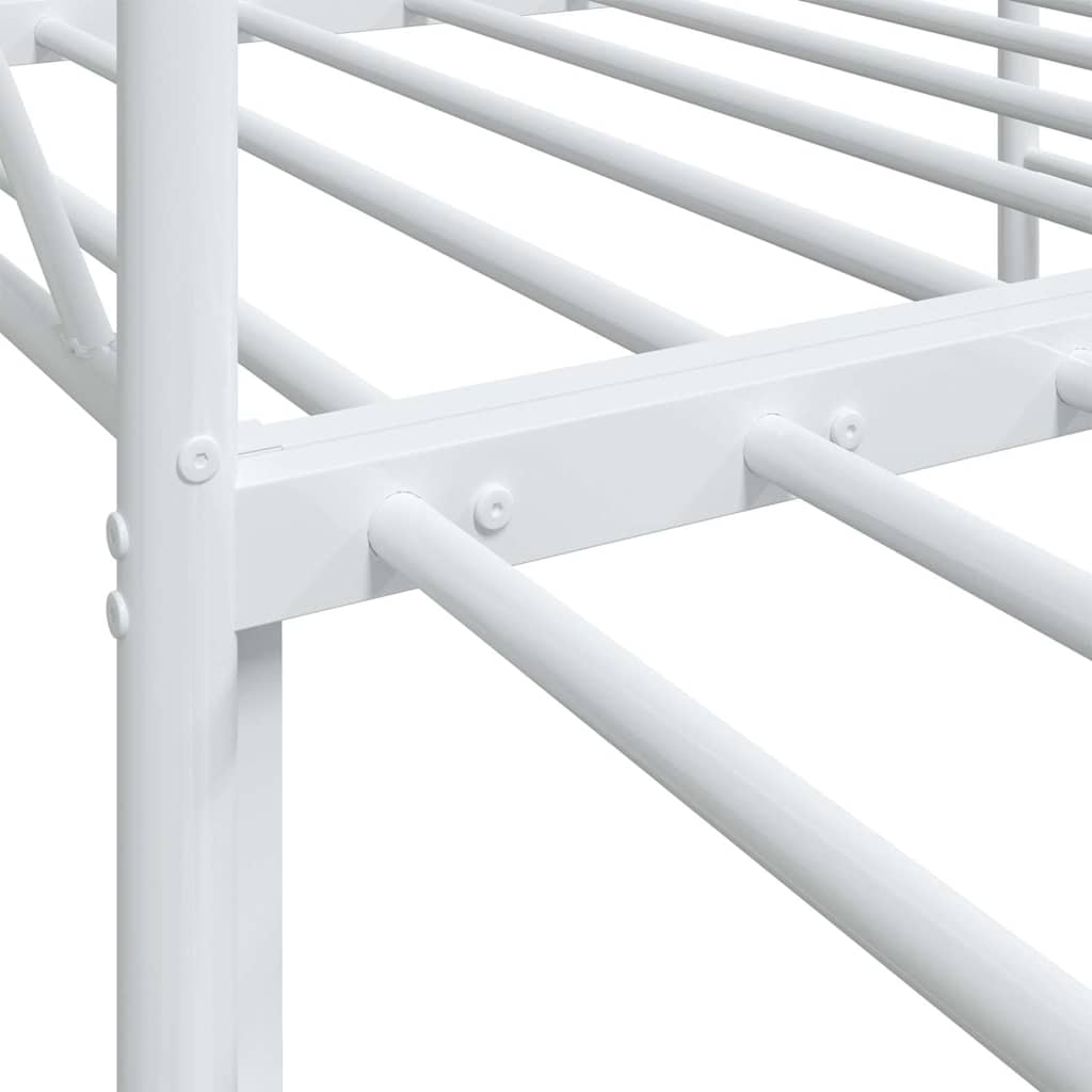 vidaXL Tagesbett Ausziehbar ohne Matratze Weiß 90x190 cm Stahl