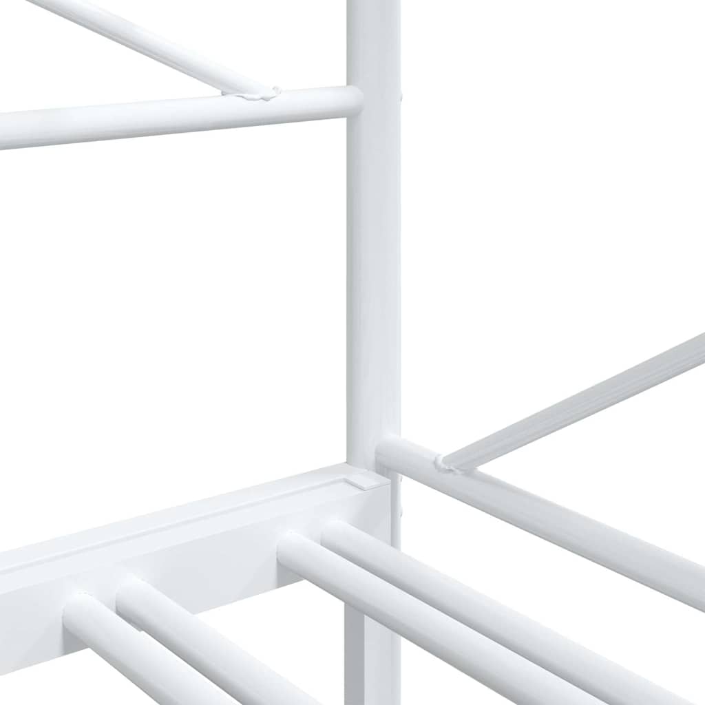 vidaXL Tagesbett Ausziehbar ohne Matratze Weiß 90x200 cm Stahl