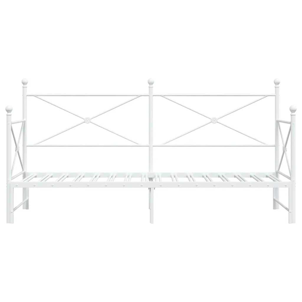 vidaXL Tagesbett Ausziehbar ohne Matratze Weiß 90x200 cm Stahl
