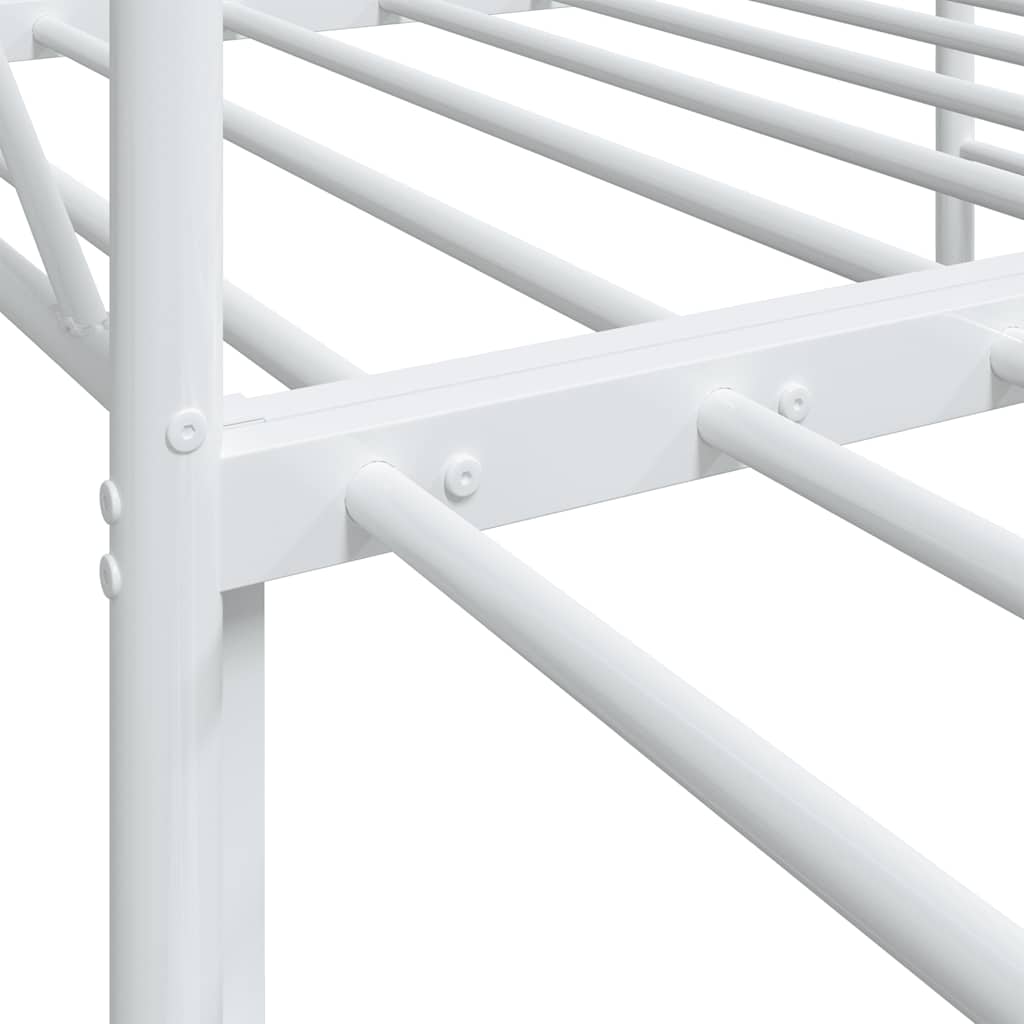 vidaXL Tagesbett Ausziehbar ohne Matratze Weiß 90x200 cm Stahl