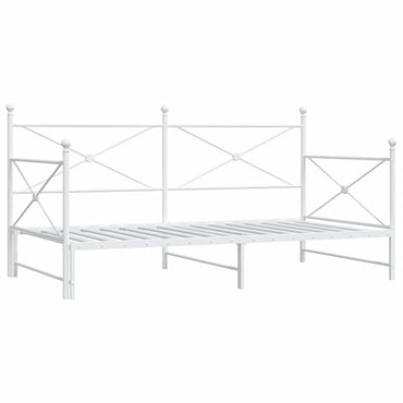 vidaXL Tagesbett Ausziehbar ohne Matratze Weiß 100x190 cm Stahl