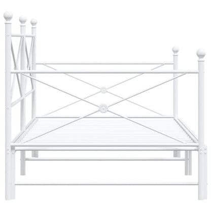 vidaXL Tagesbett Ausziehbar ohne Matratze Weiß 100x190 cm Stahl