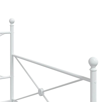 vidaXL Tagesbett Ausziehbar ohne Matratze Weiß 100x190 cm Stahl