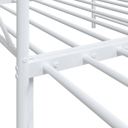 vidaXL Tagesbett Ausziehbar ohne Matratze Weiß 100x190 cm Stahl