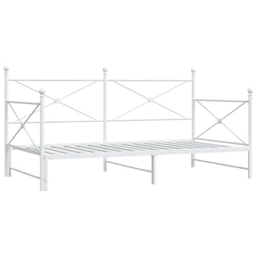 vidaXL Tagesbett Ausziehbar ohne Matratze Weiß 107x203 cm Stahl