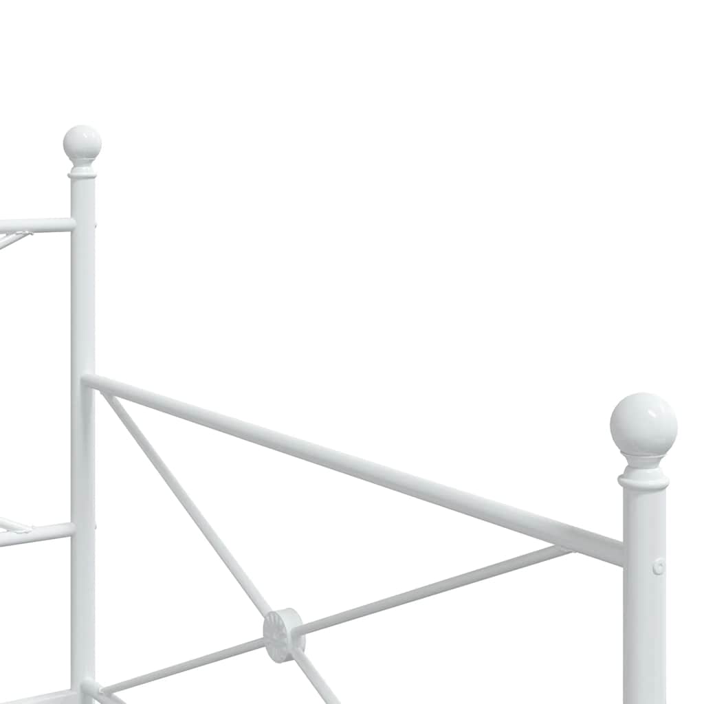 vidaXL Tagesbett Ausziehbar ohne Matratze Weiß 107x203 cm Stahl