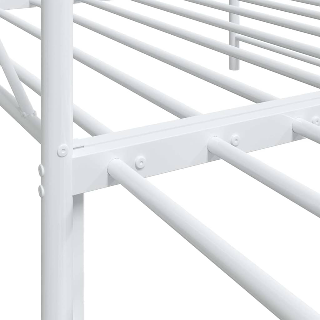 vidaXL Tagesbett Ausziehbar ohne Matratze Weiß 107x203 cm Stahl