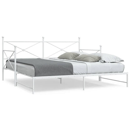 vidaXL Tagesbett Ausziehbar ohne Matratze Weiß 107x203 cm Stahl
