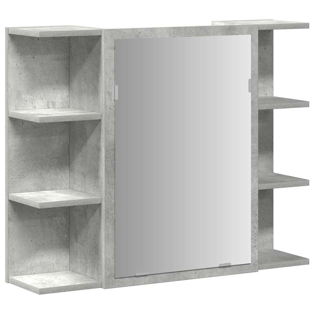 vidaXL 4-tlg. Badmöbel-Set Betongrau Holzwerkstoff