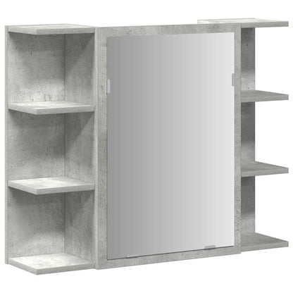 vidaXL 4-tlg. Badmöbel-Set Betongrau Holzwerkstoff