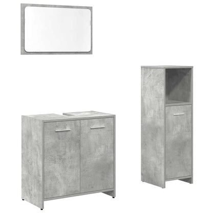 vidaXL Ensemble de meubles de salle de bain 3 pcs Gris béton Bois d'ingénierie