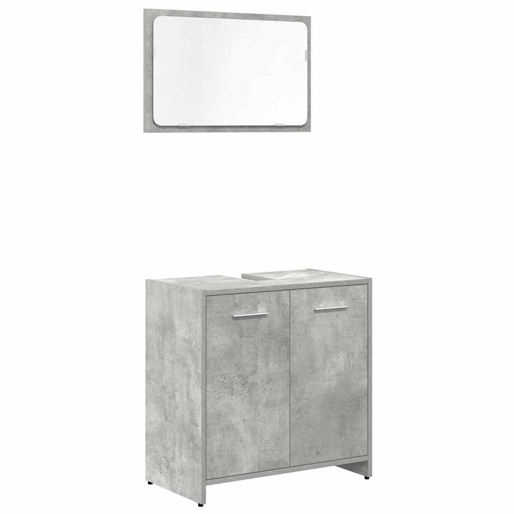 vidaXL Ensemble de meubles de salle de bain 3 pcs Gris béton Bois d'ingénierie