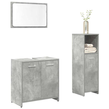 vidaXL Ensemble de meubles de salle de bain 3 pcs Gris béton Bois d'ingénierie
