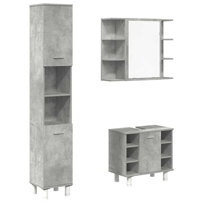 vidaXL Ensemble de meubles de salle de bain 3 pcs Gris béton Bois d'ingénierie