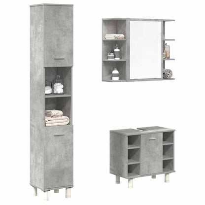 vidaXL Ensemble de meubles de salle de bain 3 pcs Gris béton Bois d'ingénierie