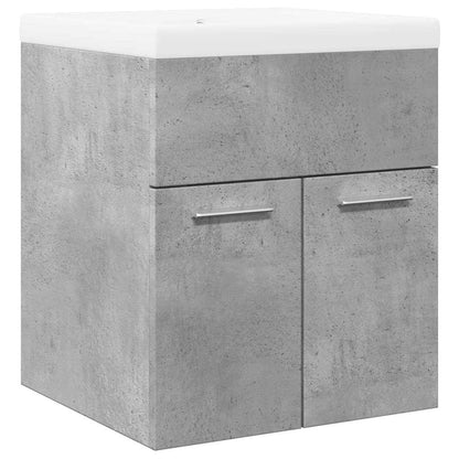 vidaXL Ensemble de meubles de salle de bain 2 pcs Gris béton Bois d'ingénierie